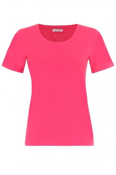 Round neck t-shirt , Color: Fuchsia, Size: S