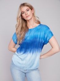 Tie dye dolman  top, Color: Sky Mix, Size: XS