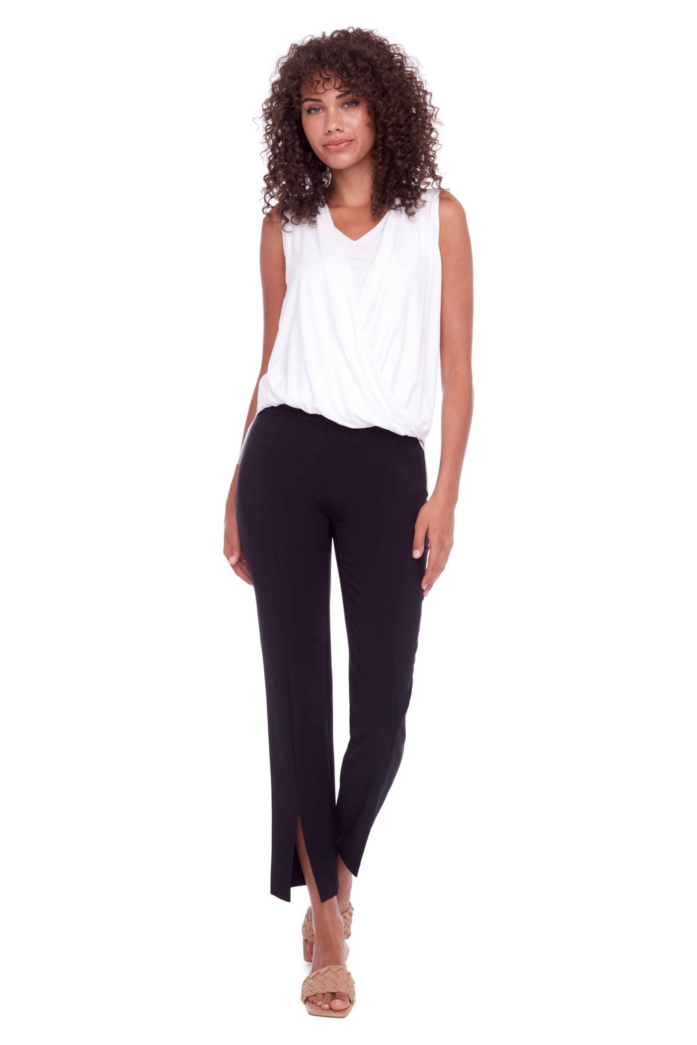 Front slit pant , Color: Black, Size: 6