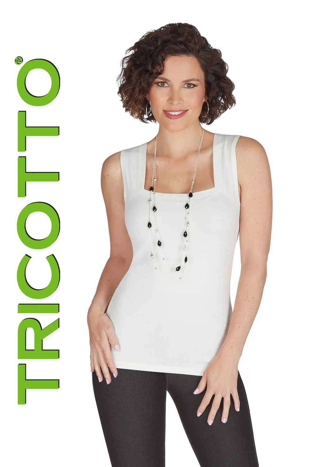 Square neck cami , Color: White, Size: S