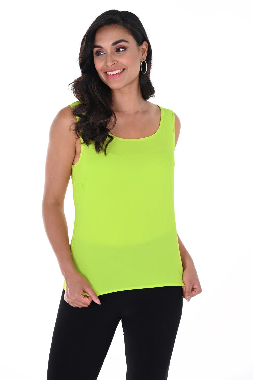 Round neck tank, Color: Lime, Size: 8