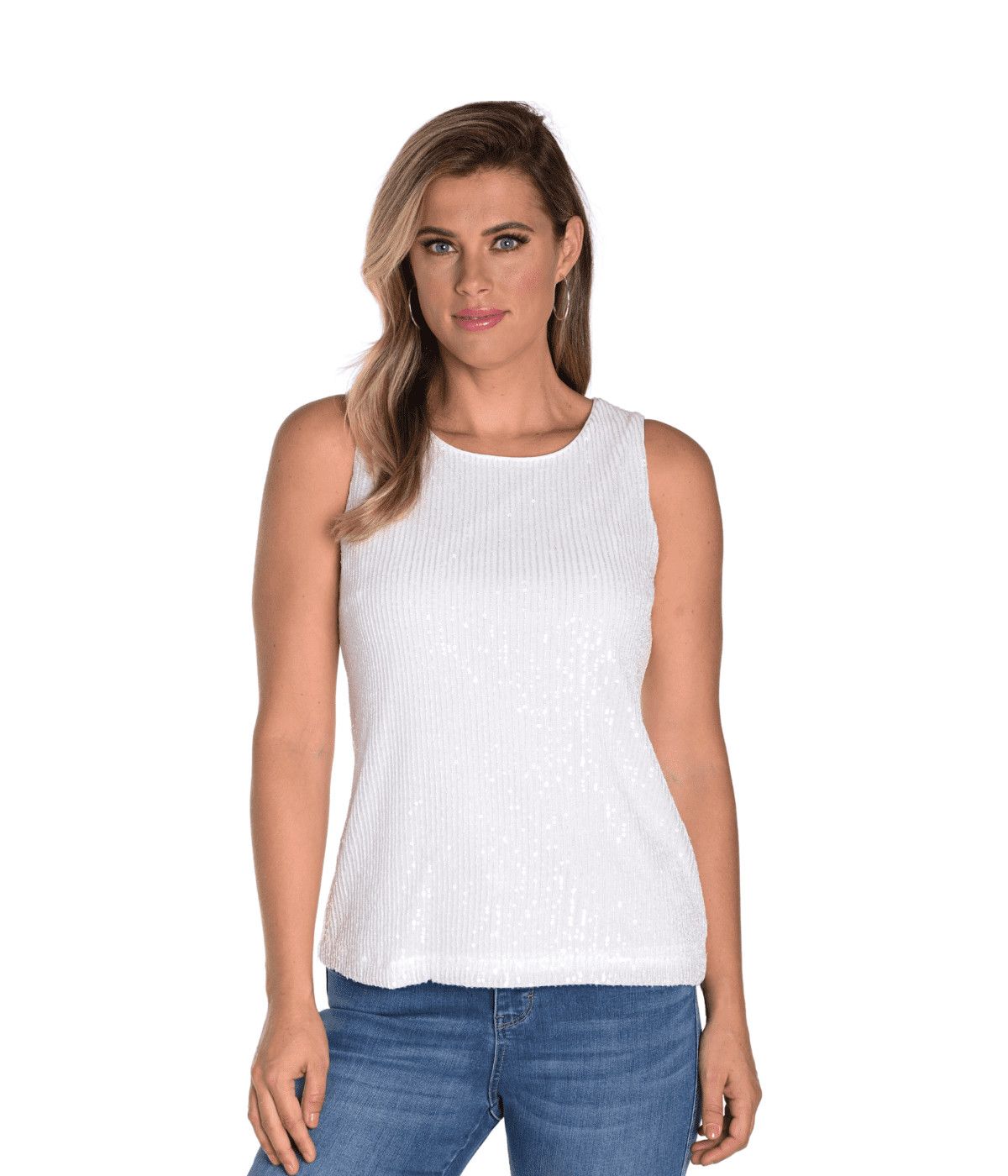 All- over sequin cami, Color: Off white, Size: S