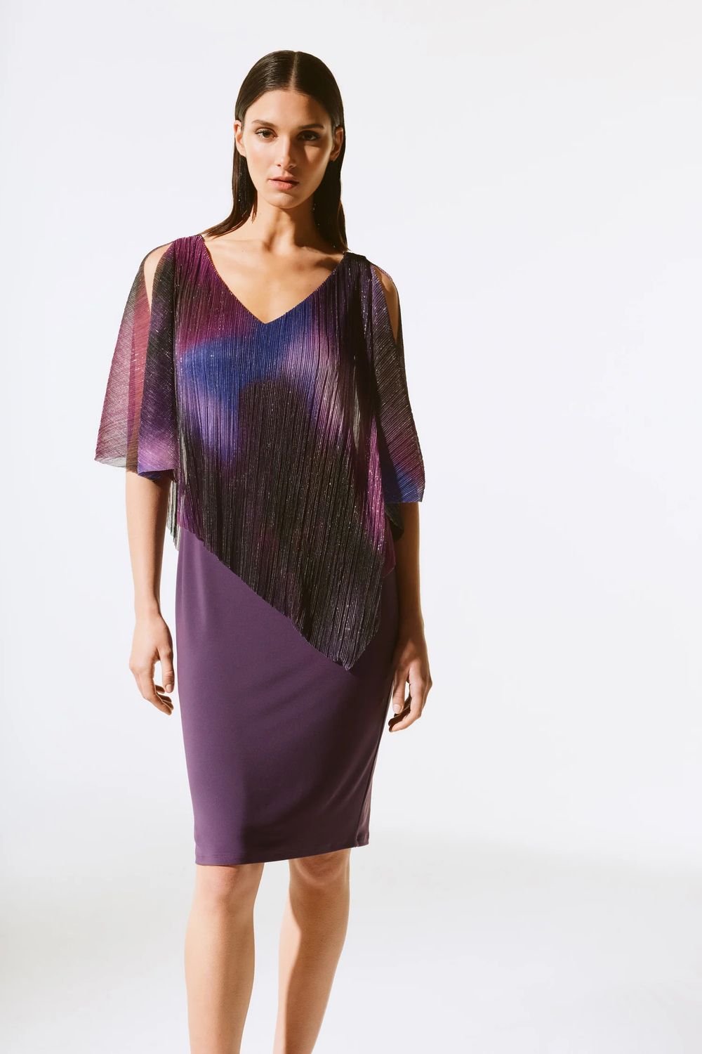 Absrtact overlay pencil dress, Color: Black Current, Size: 10