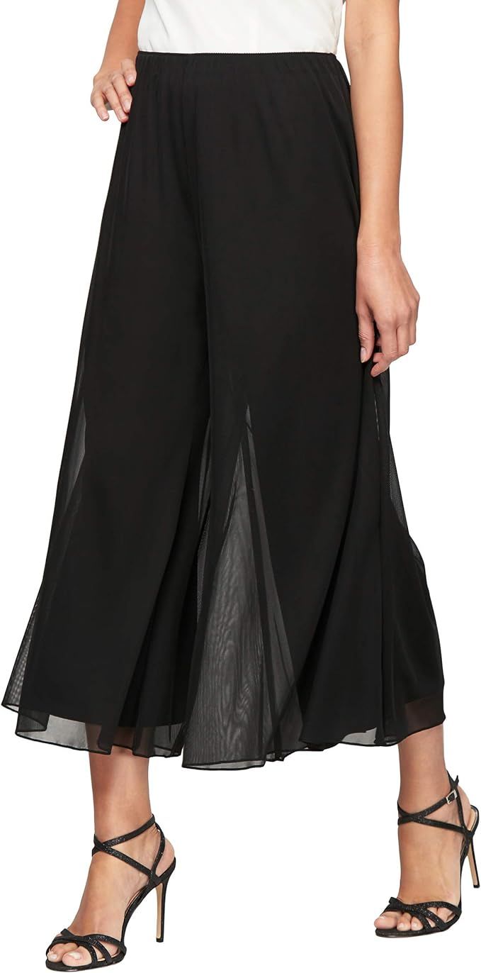 Wide leg cropped pant, Color: Black, Size: S