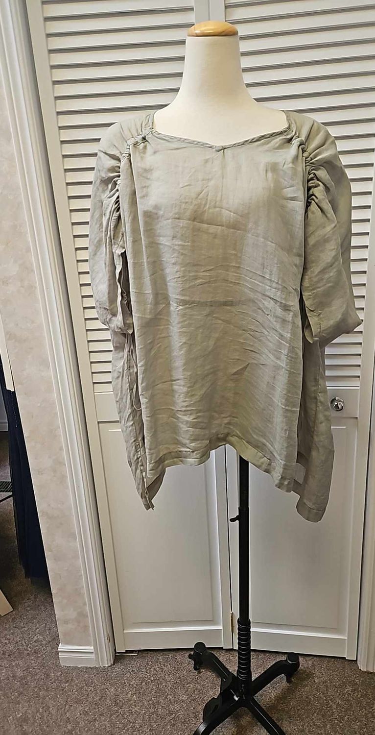 Tunic top w/ drawstring sleeve, Color: Fresh Cucumber, Size: S