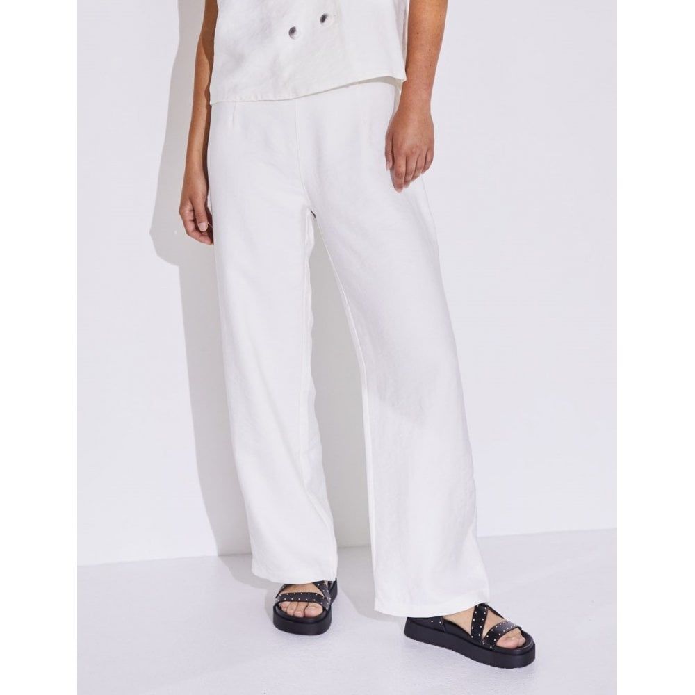 Wide leg trousers, Color: Cream, Size: 1