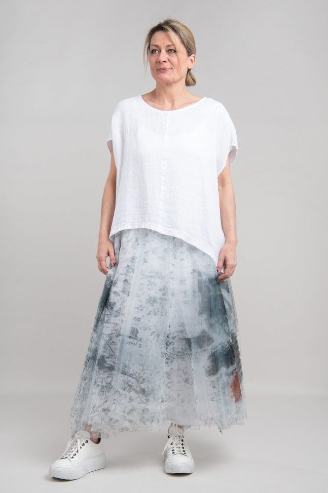 Linen top, Color: White, Size: S
