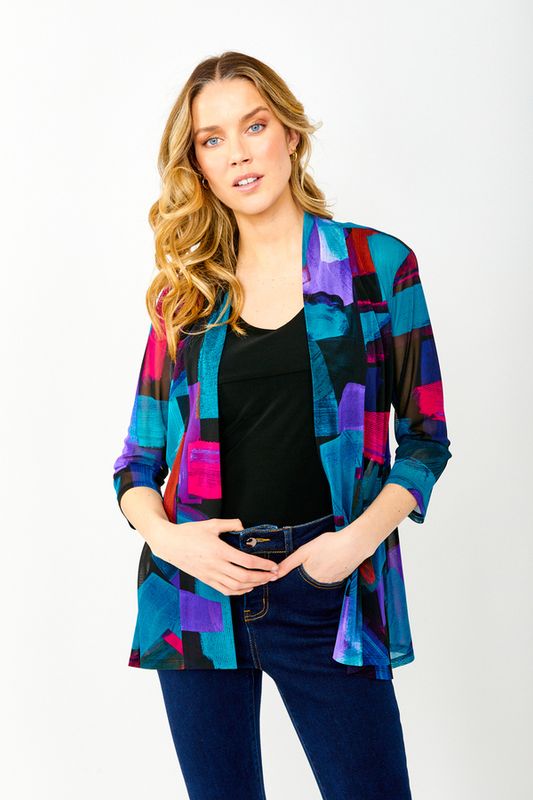 2pc Abstract print throw- over w/ tank