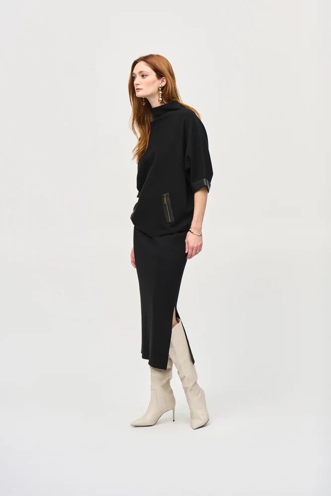 High- Rise midi skirt, Color: Black, Size: S