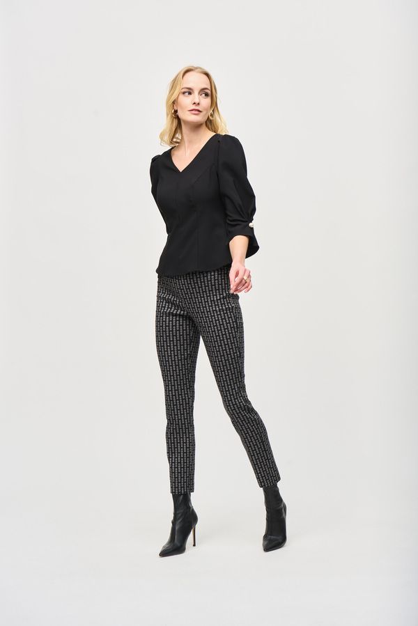 Puff sleeve top w/ pearl, Color: Black, Size: 8