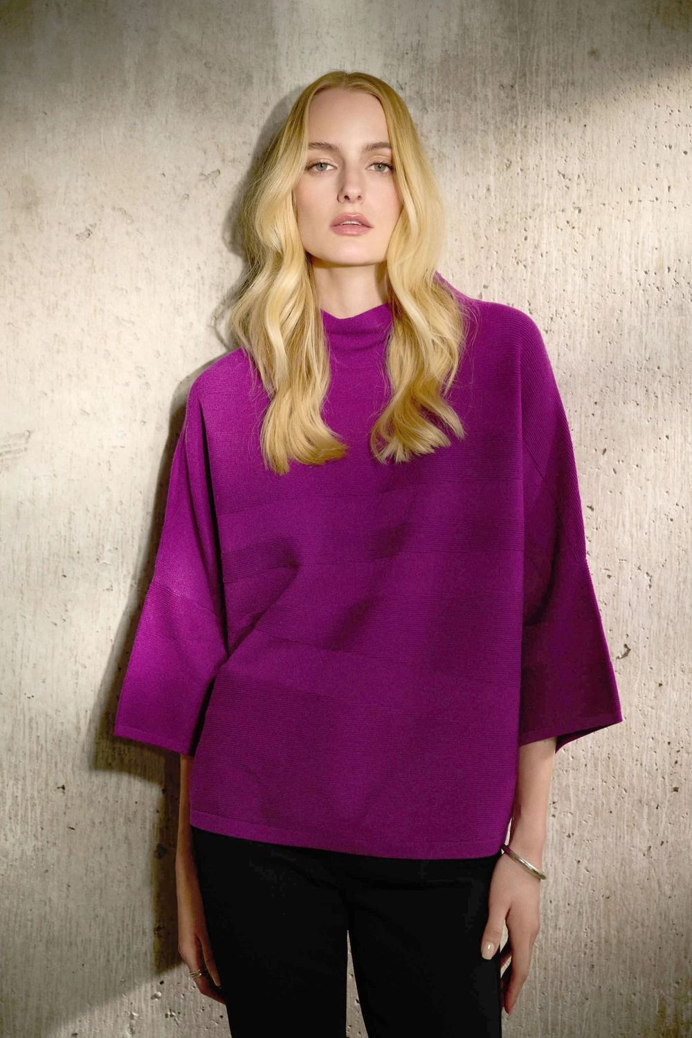 Mock neck dolman boxy top, Color: Empress, Size: XS