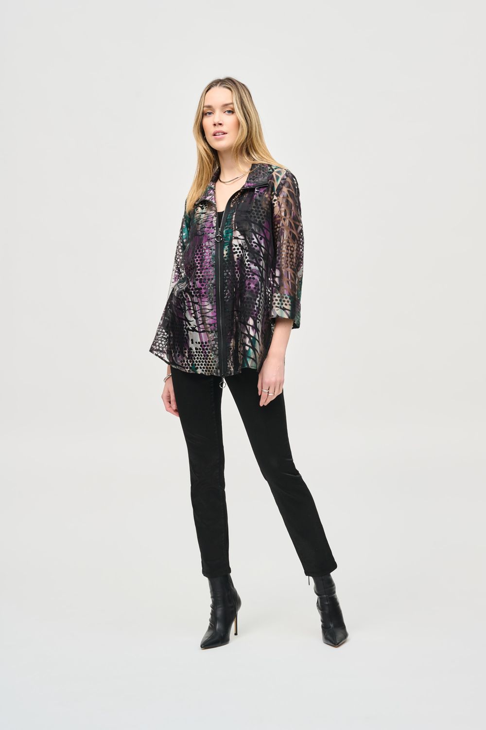 High- rise foiled denim, Color: Black Shimmer, Size: 6