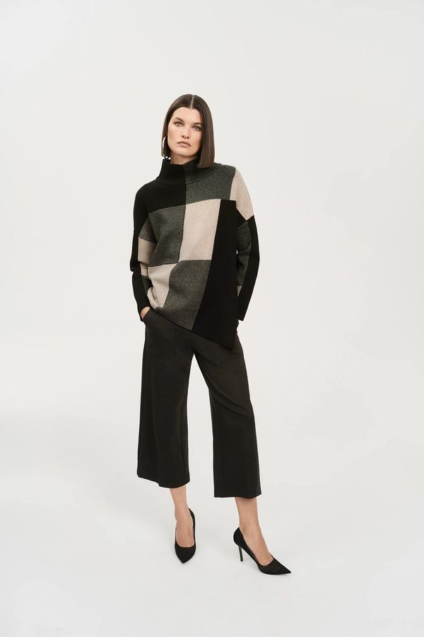 Colour block pullover , Color: Taupe/ Black, Size: S