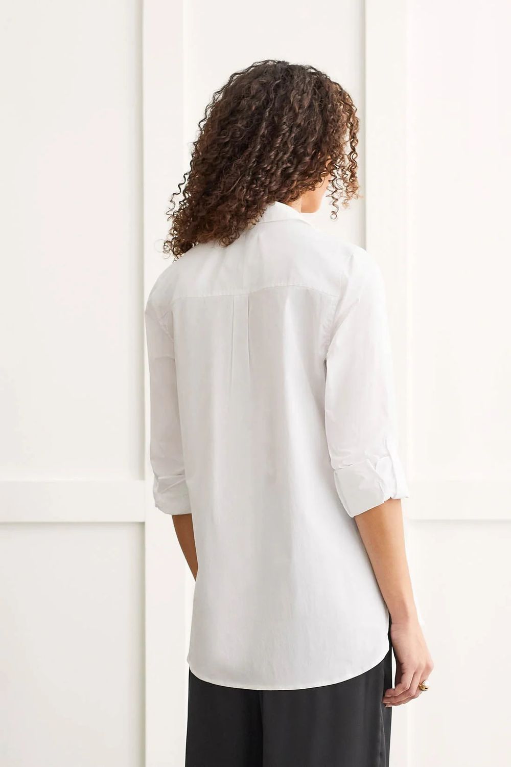 One button fooler blouse , Color: White, Size: S