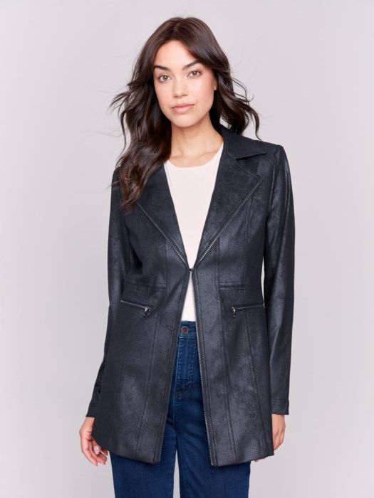 Vintage faux suede jacket , Color: Black, Size: S