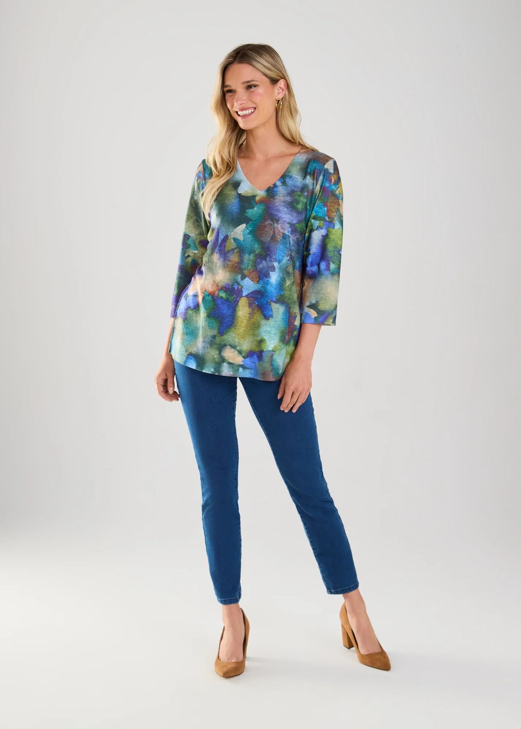 Water colour v-neck, Color: Norah, Size: S