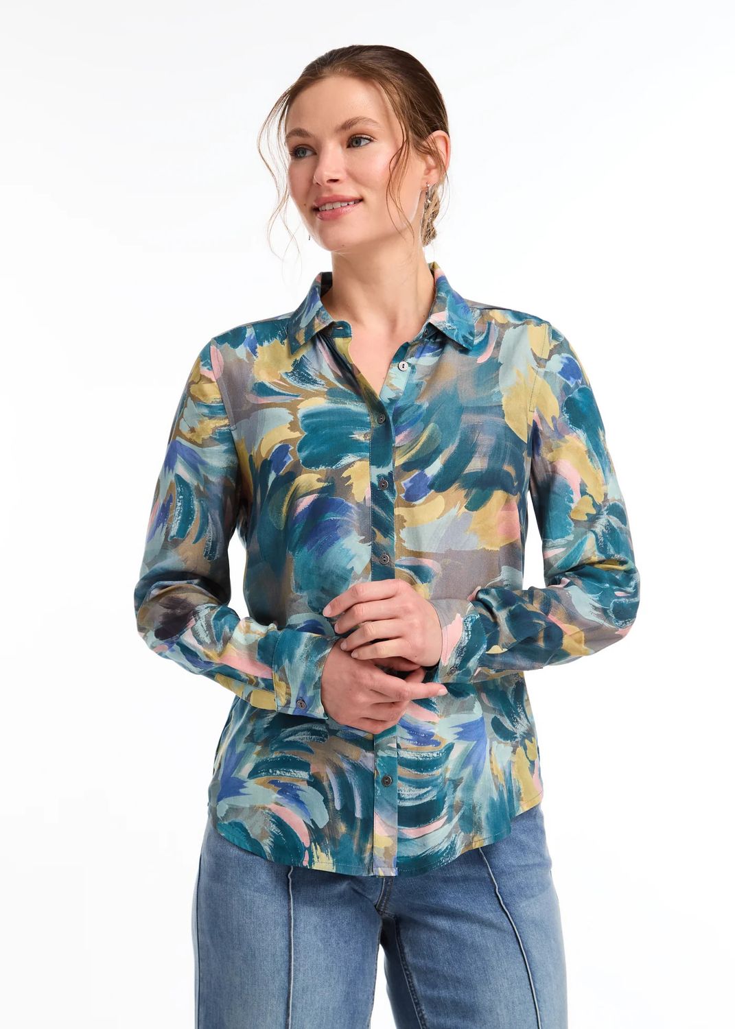 Printed blouse , Color: Gallery print, Size: XS