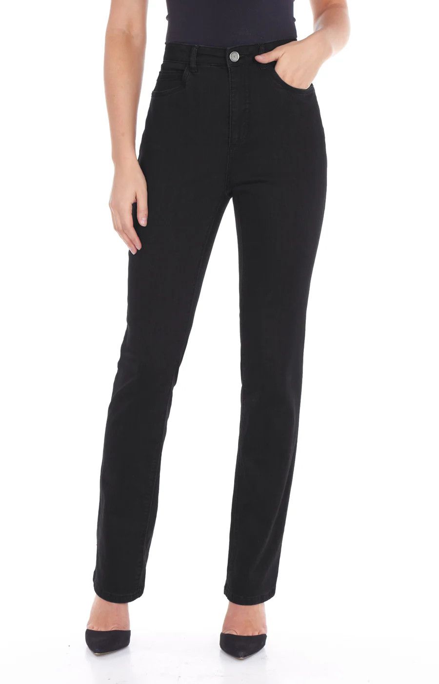 Suzanne straight leg jean, Color: Black Petite, Size: 6