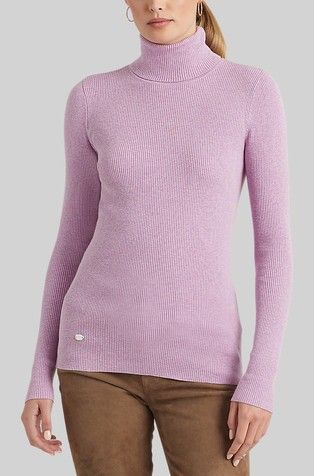 Cable knit turtle neck , Color: Lilac, Size: S