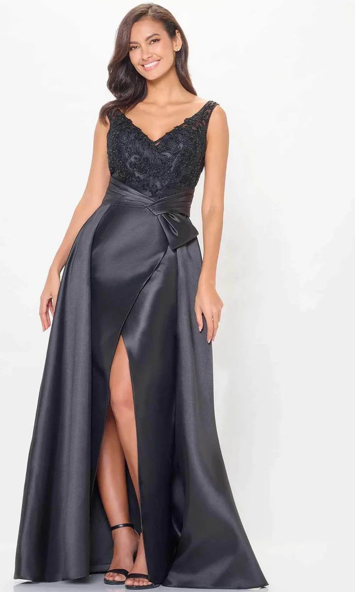 Removable over- skirt evening gown , Color: Black, Size: 12