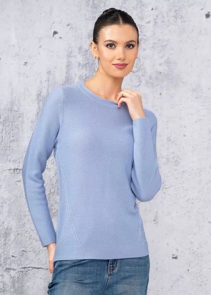 Crew neck sweater , Color: Blue, Size: S