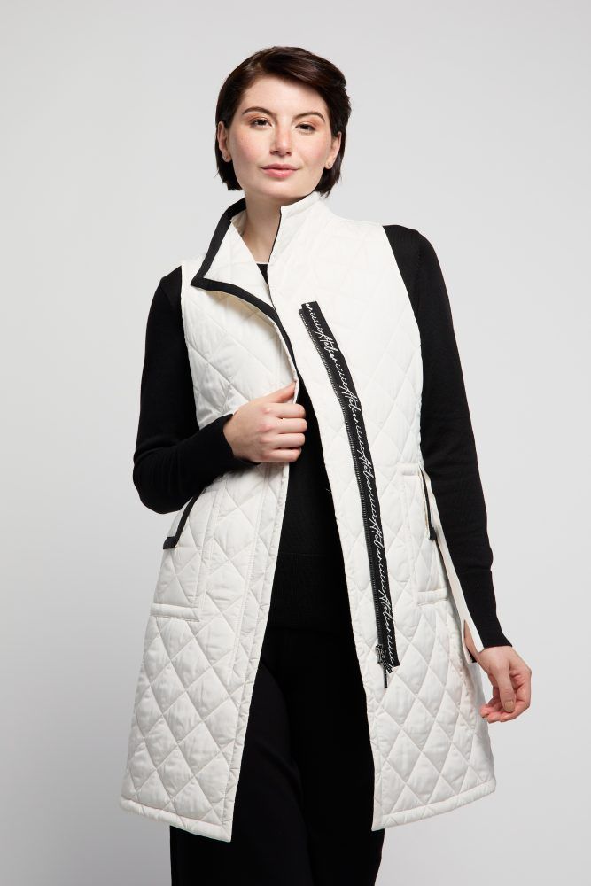 Quilted tunic vest , Color: Snow White, Size: M