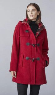 Wool duffle coat, Color: Red, Size: 6