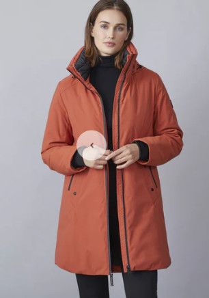 Hidden hood waterproof coat, Color: Brick, Size: 16