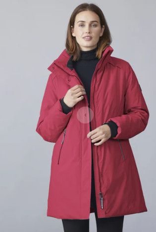 Weather proof long coat, Color: Raspberry, Size: 12