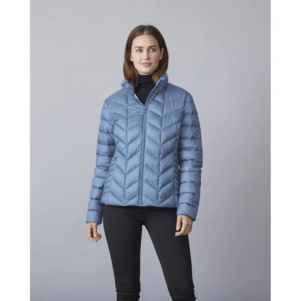 Light down puffer coat , Color: Indigo, Size: 6