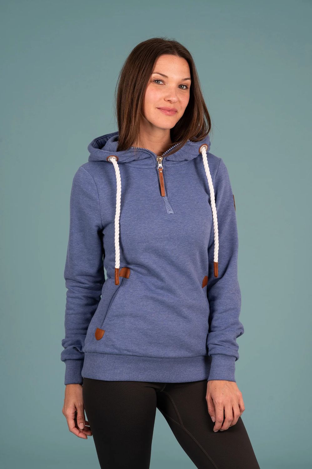 Ivy half zip hoodie , Color: Mineral Blue, Size: S