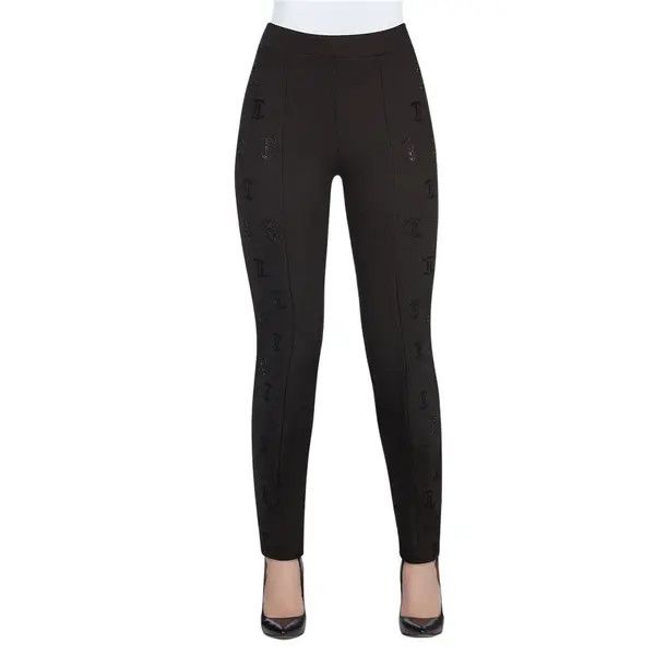 Tone on tone print pull-on, Color: Black, Size: 6