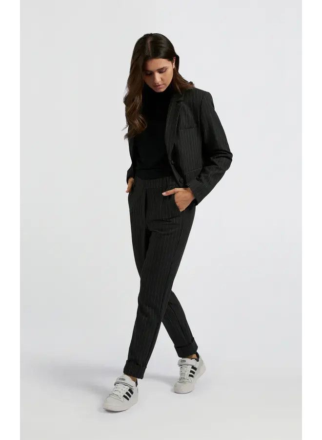 Pinstripe dress pant, Color: Charcoal, Size: 6