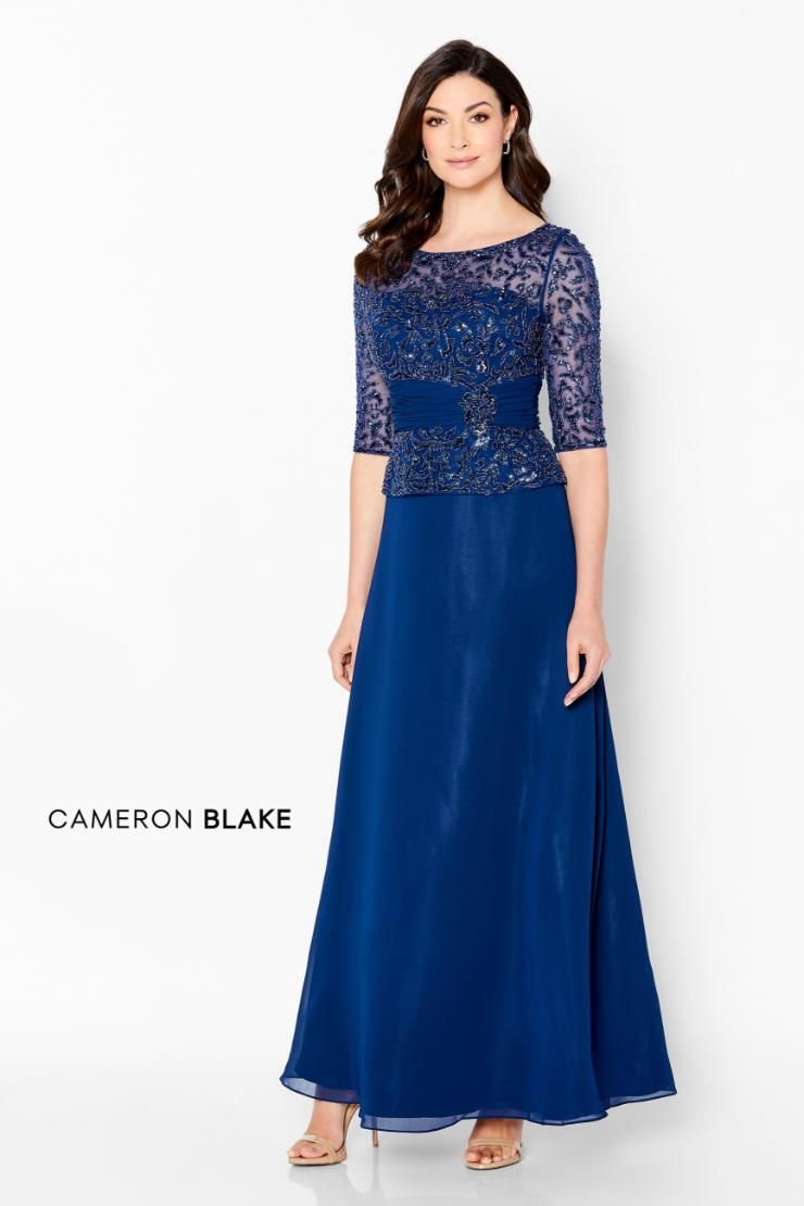 Hand beaded bateau neckline gown , Color: Navy, Size: 10