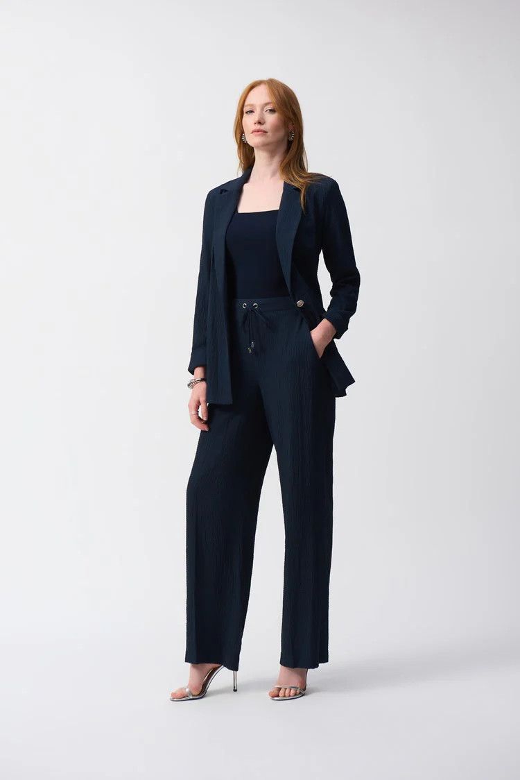 Seersucker wide leg pant, Color: Midnight, Size: 16