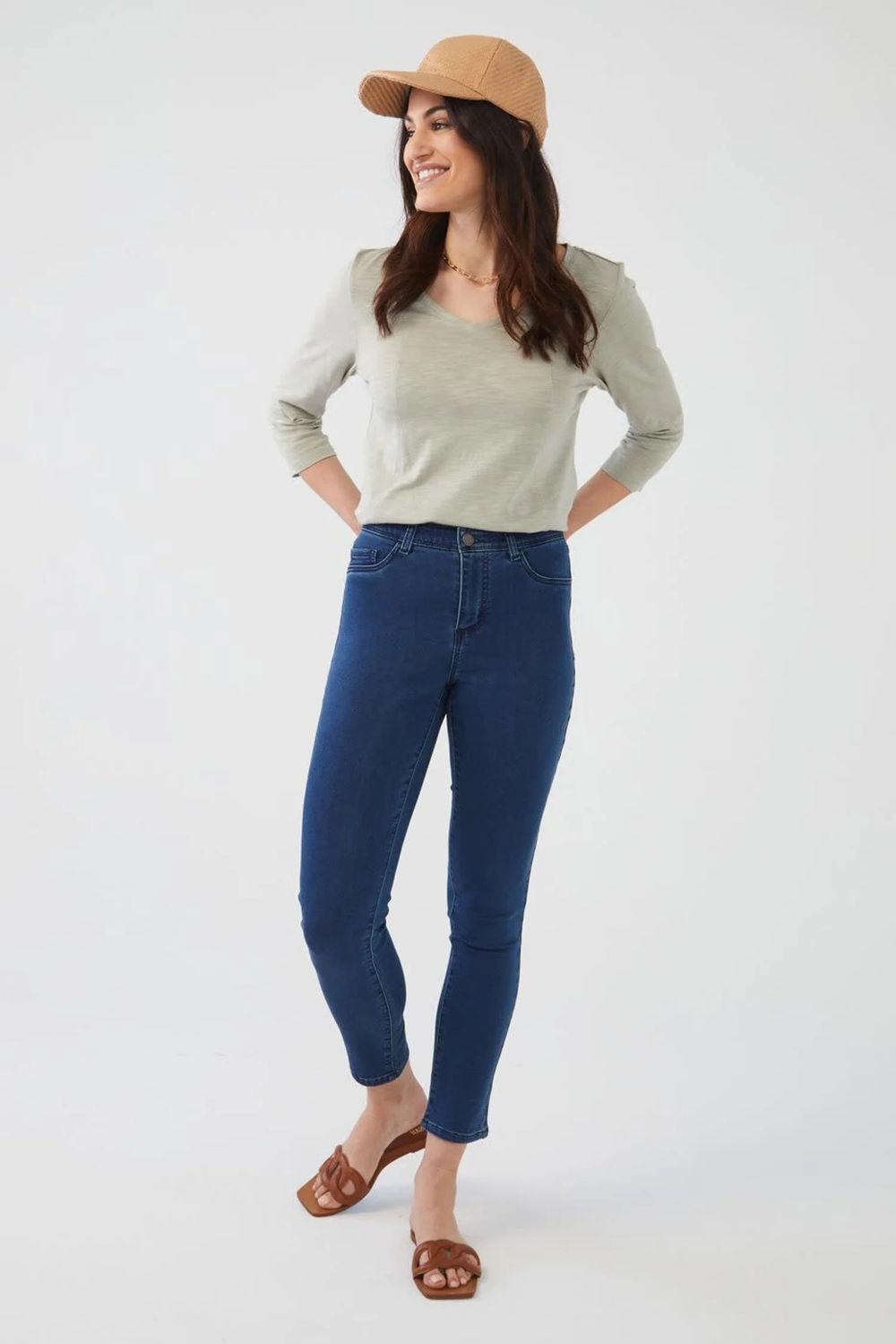 Olivia slim ankle jean , Color: Med Wash, Size: 2