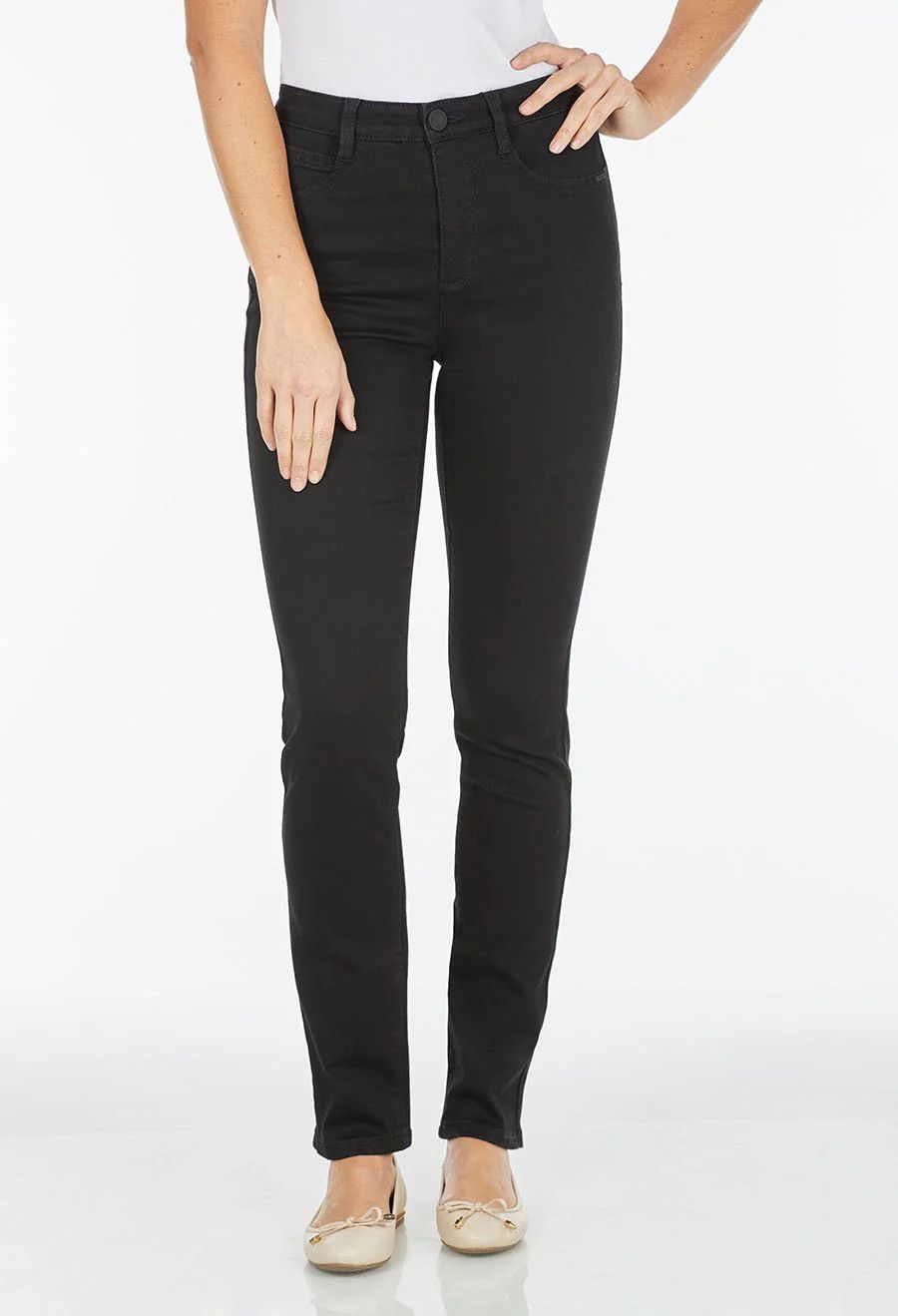Suzanne straight leg jean , Color: Black, Size: 6