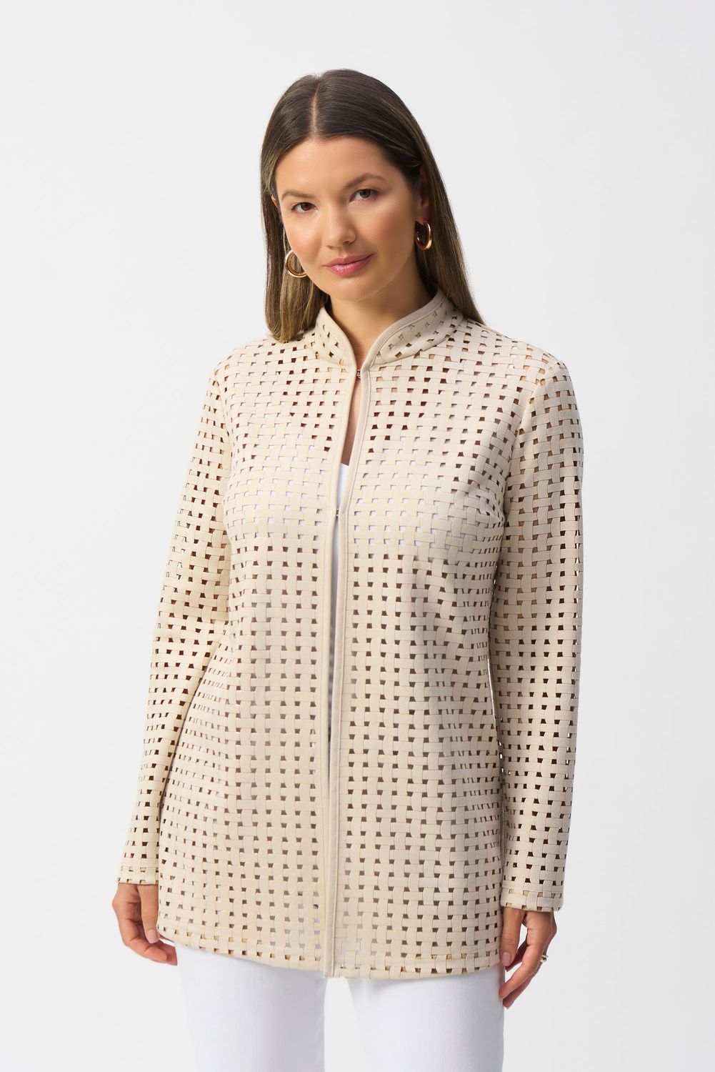 Laser cut suede jacket , Color: Moonstone, Size: 10