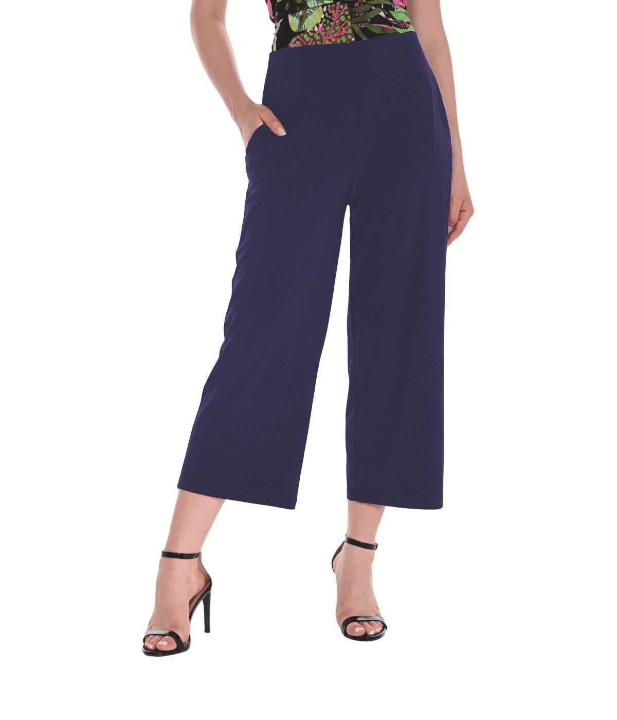 Crop belted pant , Color: Mid-night, Size: 12