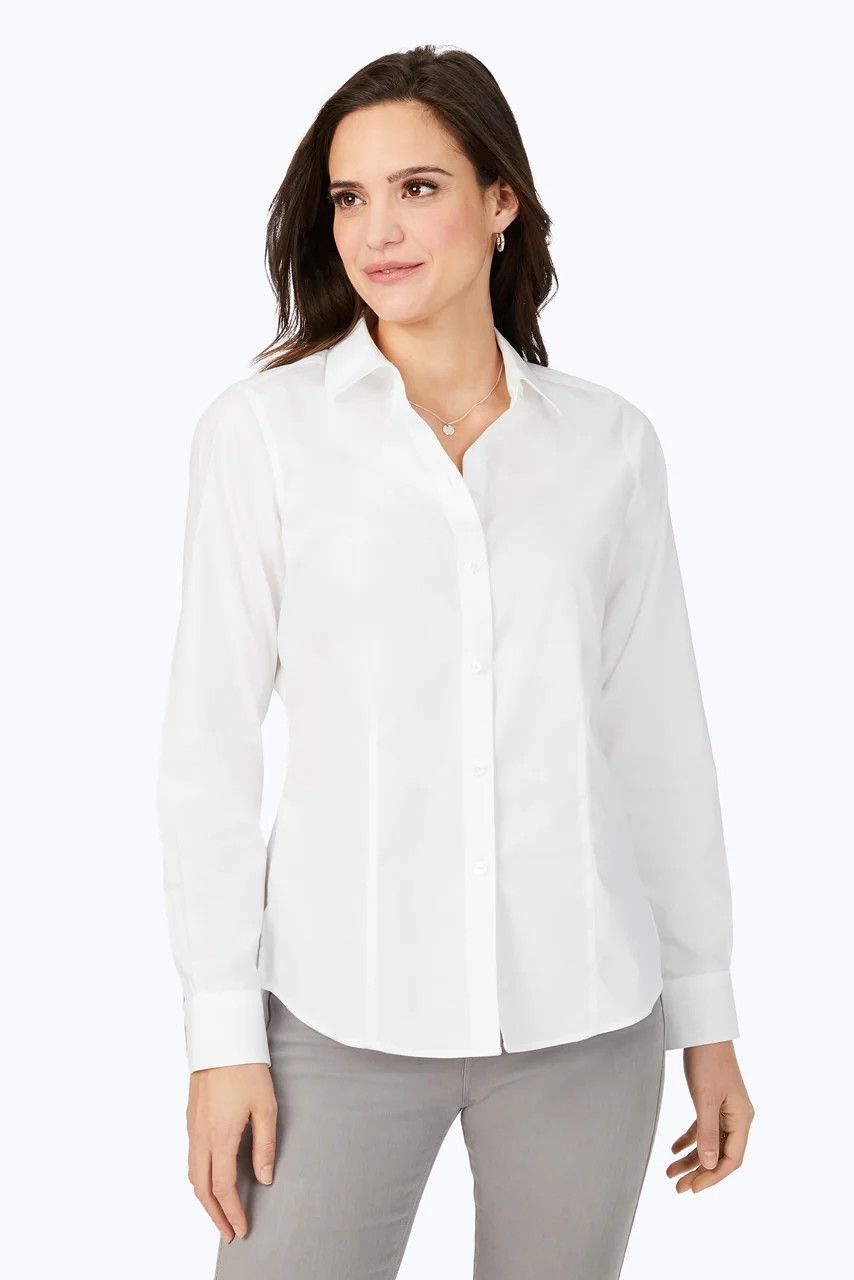 Dianna pro non- iron blouse, Color: White, Size: 6