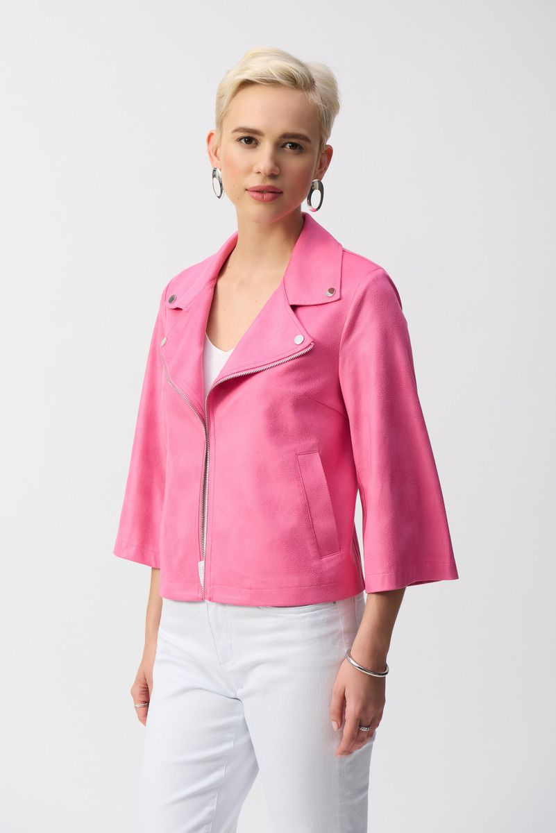 Faux suede swing jacket , Color: Bubble Gum, Size: XS