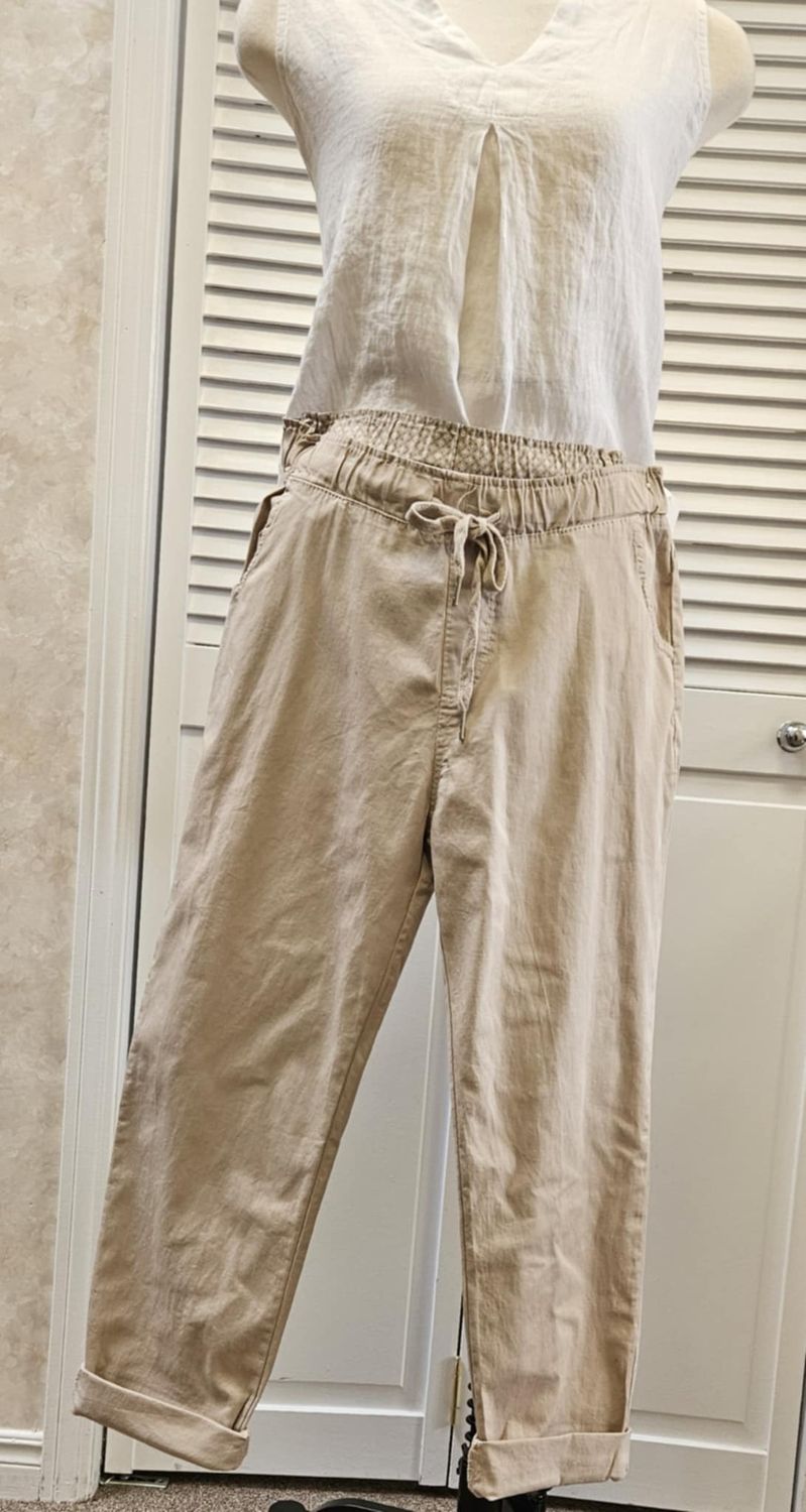 Drawstring jogger, Color: Sand, Size: S