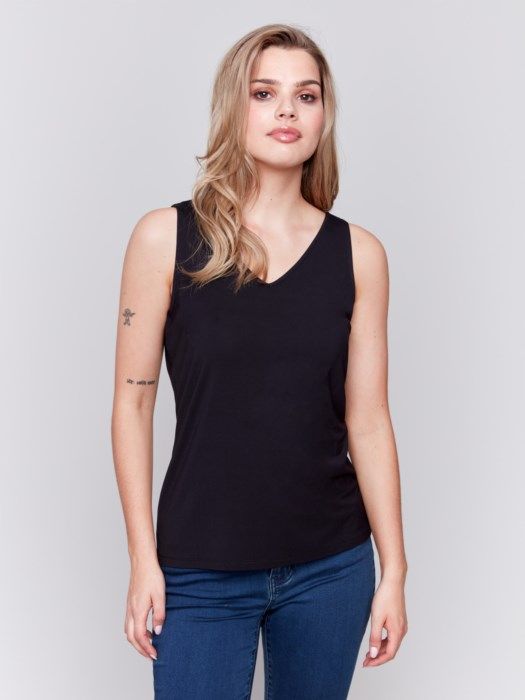 Reversible Bamboo Cami, Color: Black, Size: S