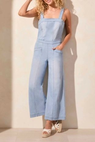 Cotton Denim Blend Romper , Color: Bluetiful, Size: 6
