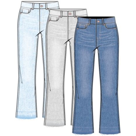 Curvy Flare Crop Jean, Color: Stormy Blue, Size: 8