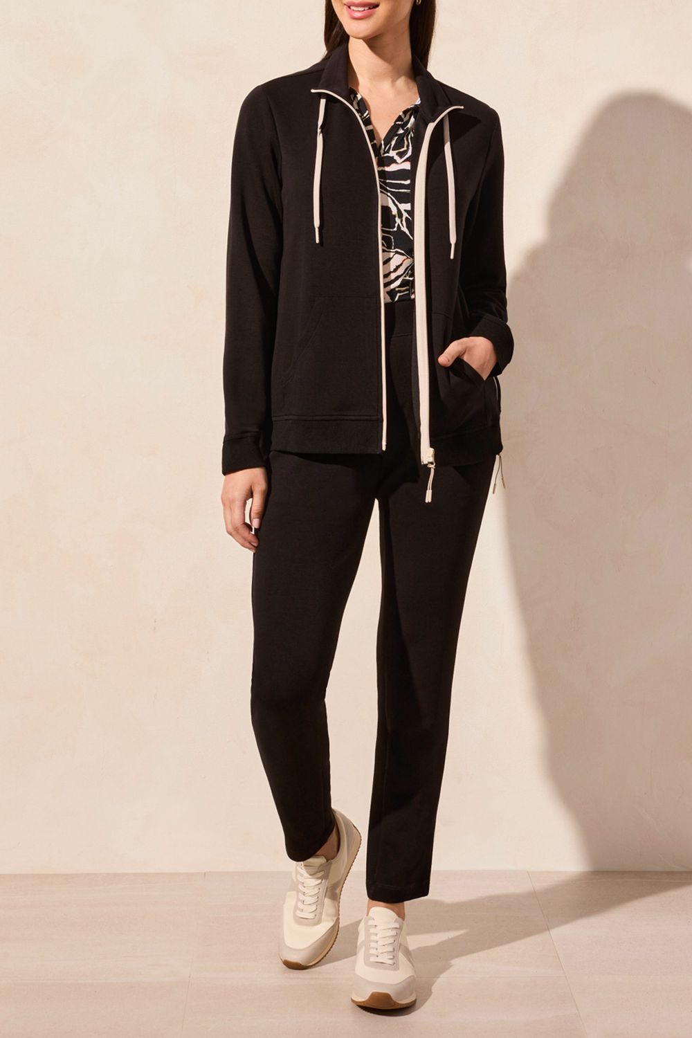 Mock Neck Scuba Cardi, Color: Black, Size: S