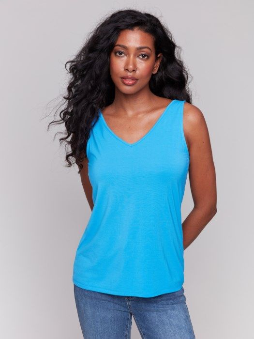 Reversible Bamboo Cami, Color: Lagoon, Size: S