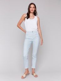 Printed Twill Stripe Pant , Color: Lt. Blue / White, Size: 6