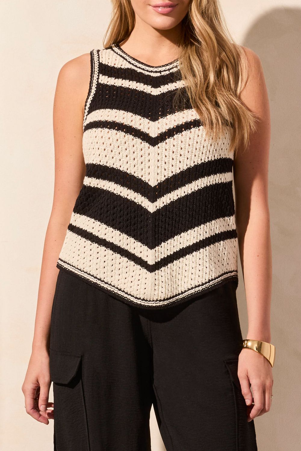 Racer Back Sleeveless Top, Color: Black, Size: S