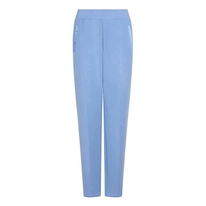 Straight Leg Satin Band Pocket Jogger, Color: Blue, Size: S